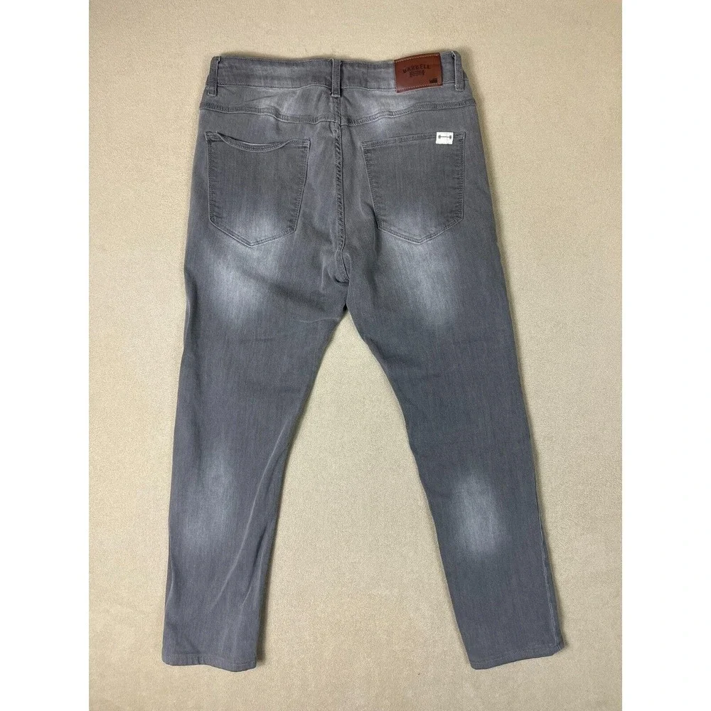 Barbell Jeans Mens 28 Gray Straight Mid‎ Rise Logo Pockets Preppy Adult
